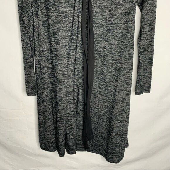 Just Be Heathered Black Speckled Long Sleeve Lace Up Tie Up Hacci Dress 1X - Picture 8 of 9